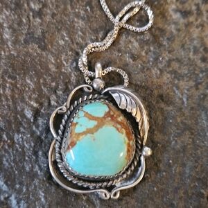 Amazing Navajo Signed Turquoise Necklace